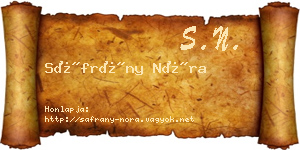 Sáfrány Nóra névjegykártya