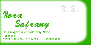 nora safrany business card
