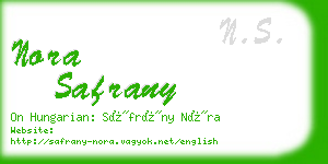 nora safrany business card
